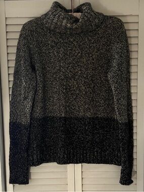 Vince Colorblock Neutral Yak Wool Turtleneck Sweater
